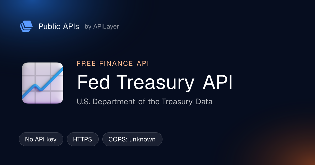 Fed Treasury API — free Finance API · Public APIs